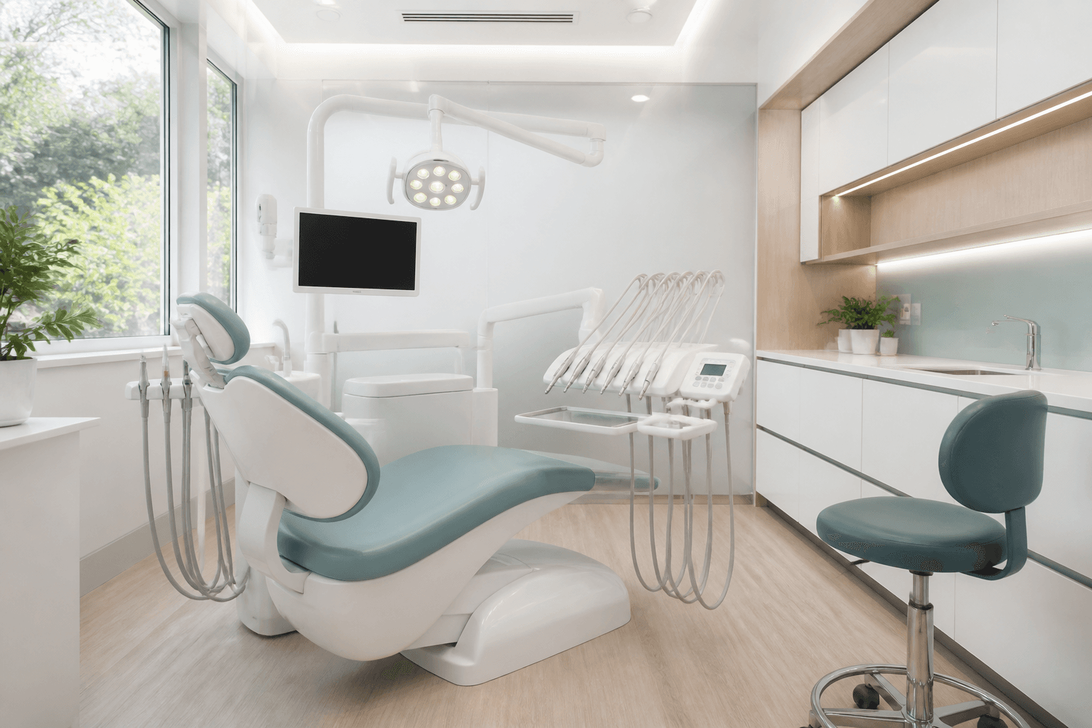 Calm modern dental clinic interior