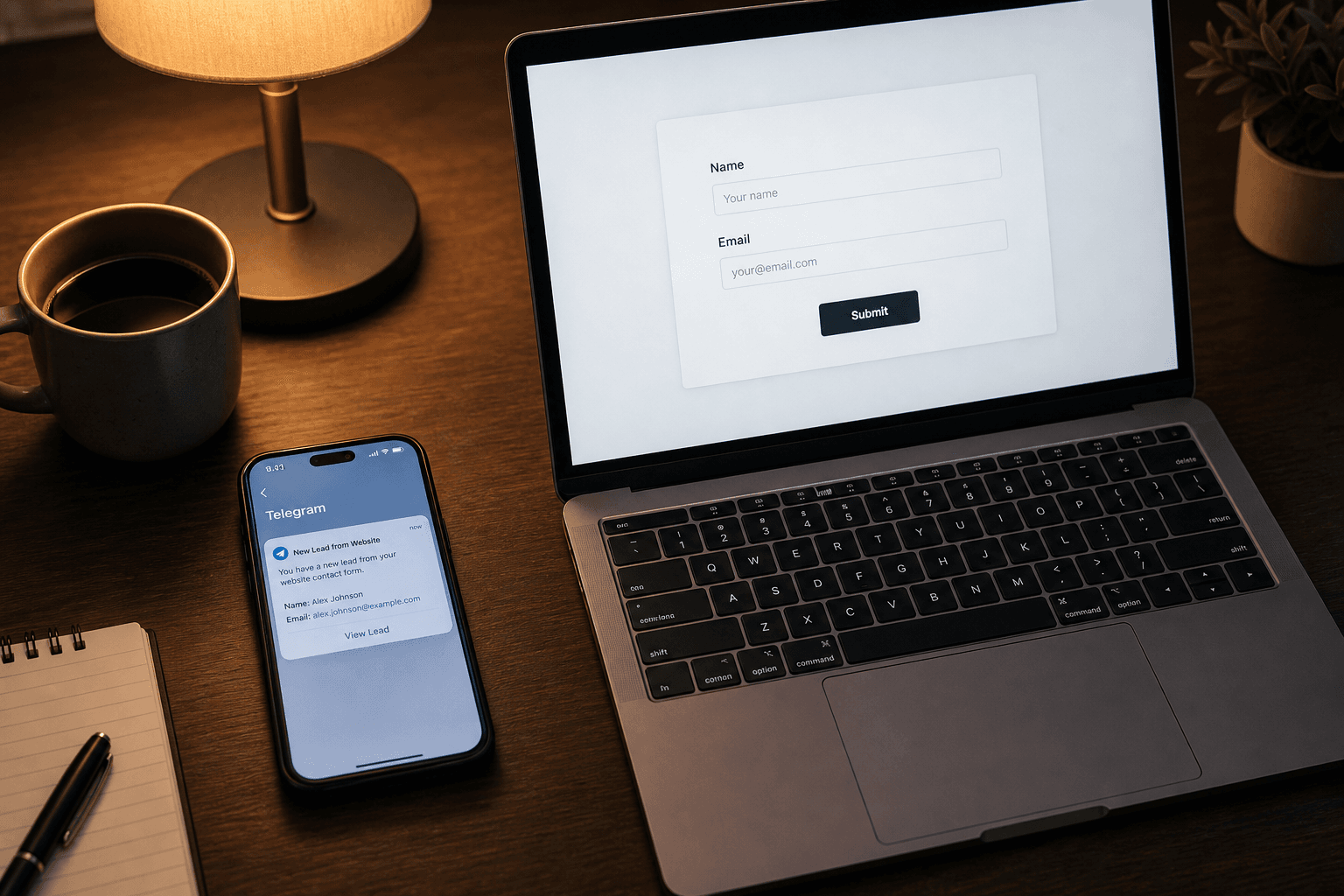 Form submission becoming an instant Telegram alert